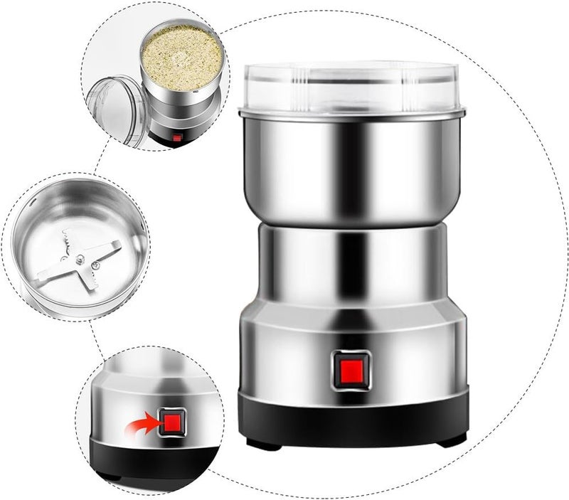 BESTYASH Stainless Steel Grinder for Home Kitchen Electric Powder Mill Machine for Grinding Coffee Beans Spices Nuts Grains with Powerful Motor and Detachable Design - Image 4